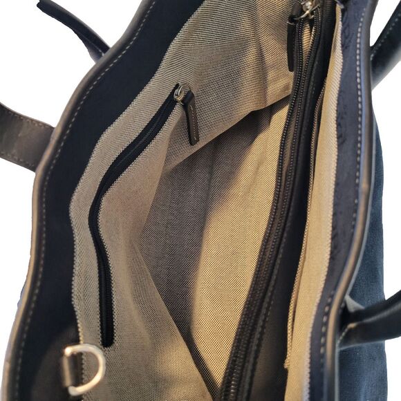 Vintage Dooney & Bourke Black Satchel Logo Canvas, Lock Clasp, Crossbody Strap - Picture 9 of 15